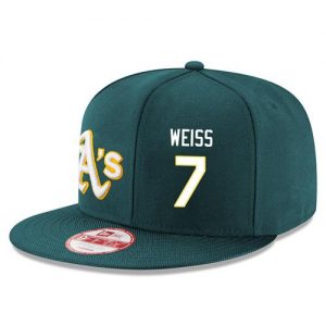 Men's Oakland Athletics #7 Walt Weiss Stitched New Era Green 9FIFTY Snapback Adjustable Hat