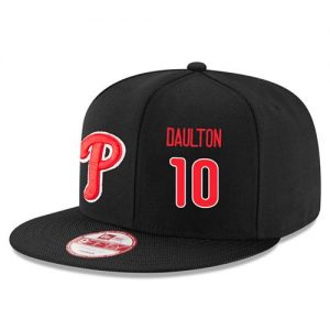 Men's Philadelphia Phillies #10 Darren Daulton Stitched New Era Black 9FIFTY Snapback Adjustable Hat