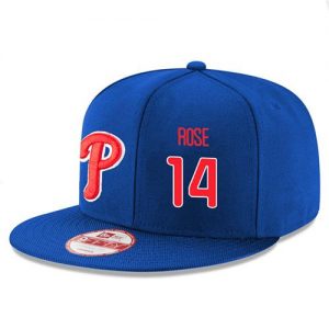 Men's Philadelphia Phillies #14 Pete Rose Stitched New Era Royal 9FIFTY Snapback Adjustable Hat