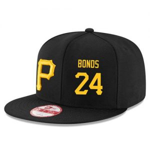 Men's Pittsburgh Pirates #24 Barry Bonds Stitched New Era Black 9FIFTY Snapback Adjustable Hat