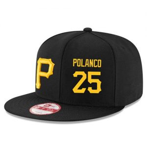 Men's Pittsburgh Pirates #25 Gregory Polanco Stitched New Era Black 9FIFTY Snapback Adjustable Hat