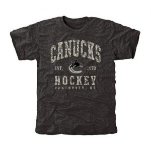 Men's Vancouver Canucks Black Camo Stack T-Shirt
