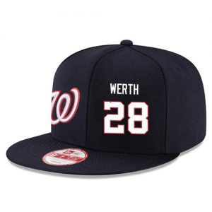 Men's Washington Nationals #28 Jayson Werth Stitched New Era Navy Blue 9FIFTY Snapback Adjustable Hat