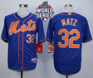 Mets #32 Steven Matz Blue Alternate Home Cool Base W 2015 World Series Patch Stitched MLB Jersey