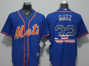 Mets #32 Steven Matz Blue USA Flag Fashion Stitched MLB Jersey