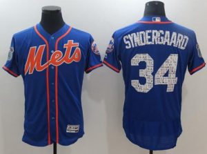 Mets #34 Noah Syndergaard Blue 2017 Spring Training Authentic Flex Base Stitched MLB Jersey