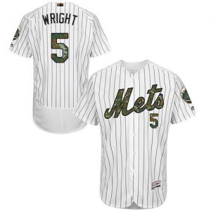 Mets #5 David Wright White(Blue Strip) Flexbase Authentic Collection 2016 Memorial Day Stitched MLB Jersey