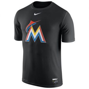 Miami Marlins Nike Authentic Collection Legend Logo 1.5 Performance T-Shirt Black
