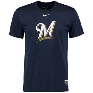 Milwaukee Brewers Nike Authentic Collection Legend Logo 1.5 Performance T-Shirt Navy