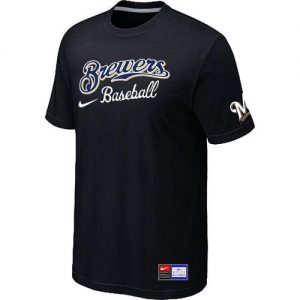 Milwaukee Brewers Nike Short Sleeve Practice MLB T-Shirts Black