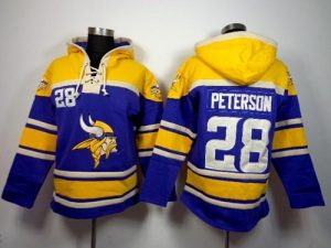 Minnesota Vikings #28 Adrian Peterson Purple Sawyer Hooded Sweatshirt NFL Hoodie