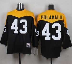 Mitchell And Ness 1967 Steelers #43 Troy Polamalu Black Yelllow Throwback Men's Stitched NFL Jersey