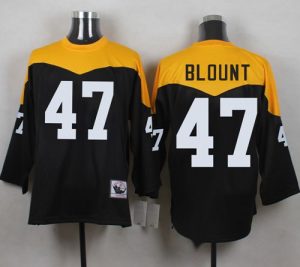 Mitchell And Ness 1967 Steelers #47 Mel Blount Black Yelllow Throwback Men's Stitched NFL Jersey