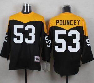 Mitchell And Ness 1967 Steelers #53 Maurkice Pouncey Black Yelllow Throwback Men's Stitched NFL Jersey