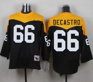 Mitchell And Ness 1967 Steelers #66 David DeCastro Black Yelllow Throwback Men's Stitched NFL Jersey