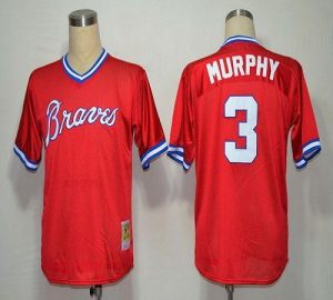 Mitchell And Ness 1980 Braves #3 Dale Murphy Red Stitched MLB Jersey