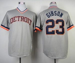 Mitchell And Ness 1984 Tigers #23 Kirk Gibson Grey Throwback Stitched MLB Jersey