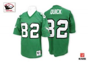 Mitchell And Ness Eagles #82 Mike Quick Green Stitched Throwback NFL Jersey