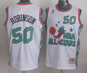 Mitchell And Ness Spurs #50 David Robinson White 1996 All star Stitched NBA Jersey