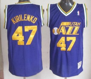 Mitchell & Ness Jazz #47 Andrei Kirilenko Blue Stitched Throwback NBA Jersey