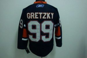 Mitchell & Ness Oilers #99 Wayne Gretzky Dark Blue Embroidered Throwback NHL Jersey