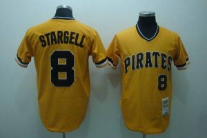 Mitchell and Ness Pirates #8 Willie Stargell Stitched Yellow Throwback MLB Jersey