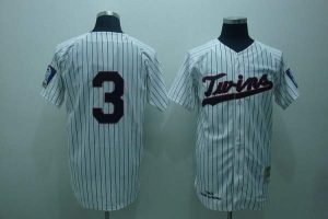 Mitchelland Ness Twins #3 Harmon Killebrew Stitched White Blue Strip Throwback MLB Jersey