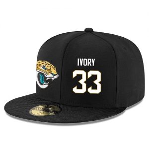 NFL Jacksonville Jaguars #33 Chris Ivory Snapback Adjustable Stitched Player Hat - Black White