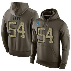 NFL Men's Nike Detroit Lions #54 DeAndre Levy Stitched Green Olive Salute To Service KO Performance Hoodie
