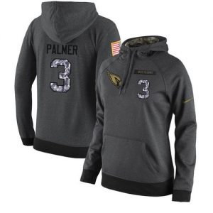 NFL Women's Nike Arizona Cardinals #3 Carson Palmer Stitched Black Anthracite Salute to Service Player Performance Hoodie