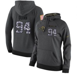 NFL Women's Nike Los Angeles Rams #94 Robert Quinn Stitched Black Anthracite Salute to Service Player Performance Hoodie