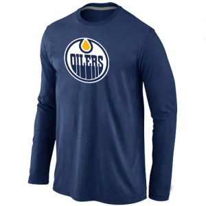 NHL Edmonton Oilers Big & Tall Logo Long Sleeves T-Shirt Dark Blue