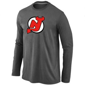 NHL New Jersey Devils Big & Tall Logo Long Sleeves T-Shirt Dark Grey