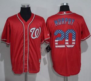 Nationals #20 Daniel Murphy Red USA Flag Fashion Stitched MLB Jersey