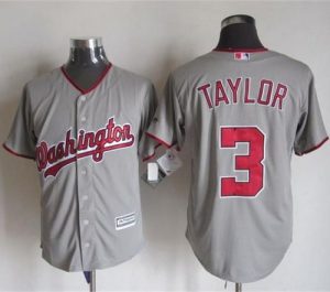 Nationals #3 Michael Taylor Grey New Cool Base Stitched MLB Jersey