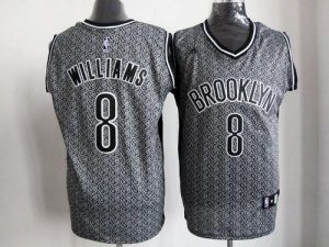 Nets #8 Deron Williams Grey Static Fashion Embroidered NBA Jersey