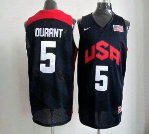 Nike 2012 Olympics Team USA #5 Kevin Durant Dark Blue Stitched NBA Jersey
