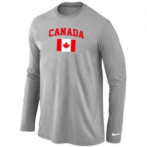 Nike 2014 Olympics Canada Flag Collection Locker Room Long Sleeve T-Shirt Light Grey
