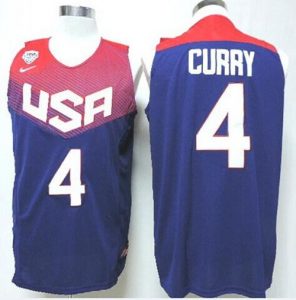 Nike 2014 Team USA #4 Stephen Curry Dark Blue Stitched NBA Jersey