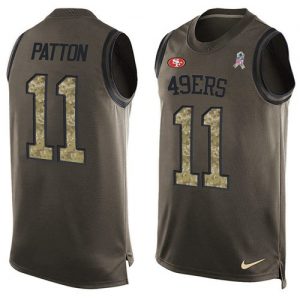 Nike 49ers #11 Quinton Patton Green Men's Stitched NFL Limited Salute To Service Tank Top Jersey