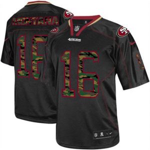 Nike 49ers #16 Joe Montana Black Men's Embroidered NFL Elite Camo Fashion Jersey