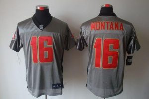 Nike 49ers #16 Joe Montana Grey Shadow Men's Embroidered NFL Elite Jersey