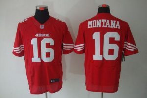 Nike 49ers #16 Joe Montana Red Team Color Men's Stitched NFL Elite Jersey