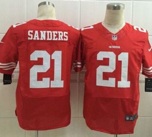 Nike 49ers #21 Deion Sanders Red Team Color Men's Stitched NFL Elite Jersey