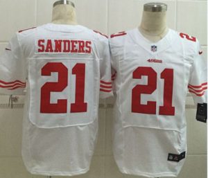 Nike 49ers #21 Deion Sanders White Men's Stitched NFL Elite Jersey