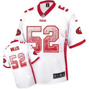 Nike 49ers #52 Patrick Willis White Men's Embroidered NFL Elite Drift Fashion Jersey