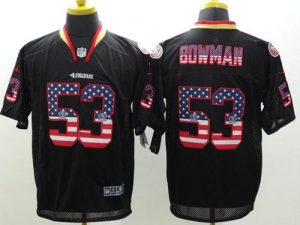 Nike 49ers #53 NaVorro Bowman Black Men's Stitched NFL Elite USA Flag Fashion Jersey