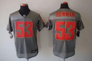 Nike 49ers #53 NaVorro Bowman Grey Shadow Men's Embroidered NFL Elite Jersey
