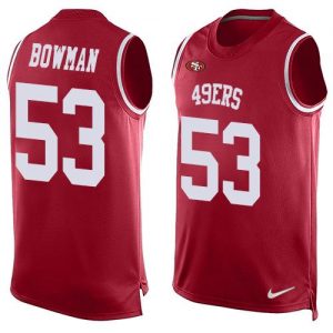 Nike 49ers #53 NaVorro Bowman Red Team Color Men's Stitched NFL Limited Tank Top Jersey