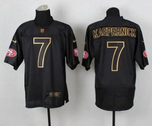 Nike 49ers #7 Colin Kaepernick Black Gold No. Fashion Men's Stitched NFL Elite Jersey